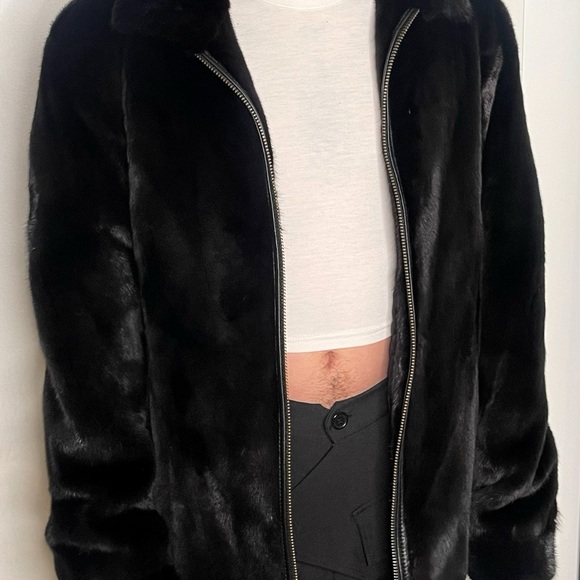 Casiani Black Fur Mink Coat Jacket - Picture 5 of 5